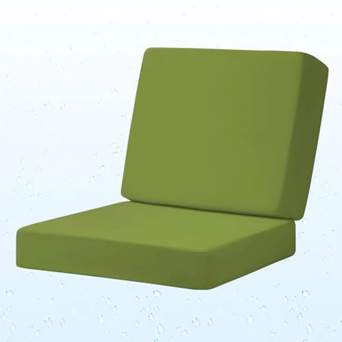 Iheqard Outdoor Deep Seat Cushion Set, 24 x 24 Inch Waterproof and Fade Resistant Patio Furniture Cushion Backrest with Ties for Patio Garden Yard and Balcony (Green, 24x24Inch) by Iheqard - Used - Good condition