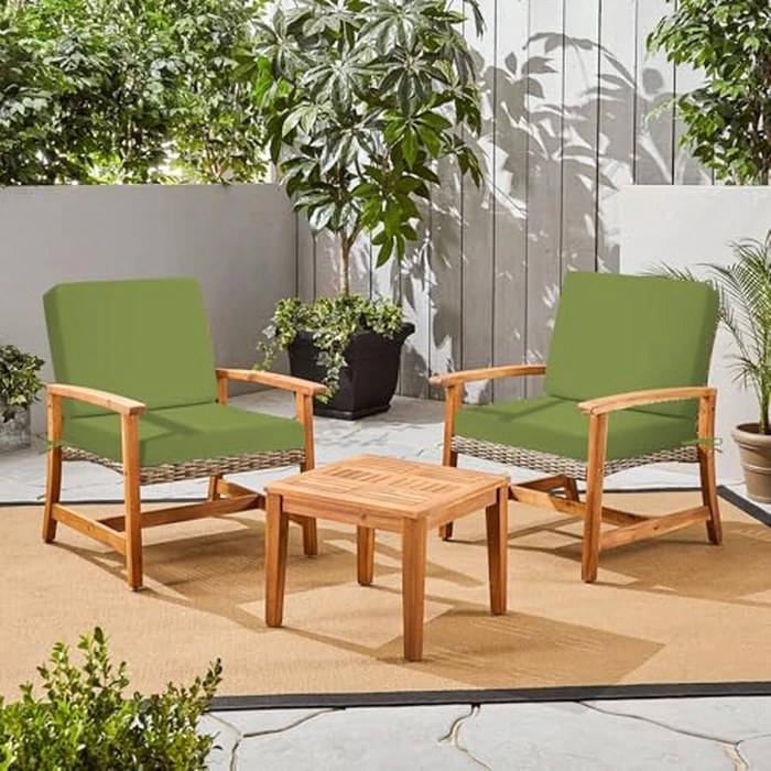 Iheqard Outdoor Deep Seat Cushion Set, 24 x 24 Inch Waterproof and Fade Resistant Patio Furniture Cushion Backrest with Ties for Patio Garden Yard and Balcony (Green, 24x24Inch) by Iheqard - Image 6