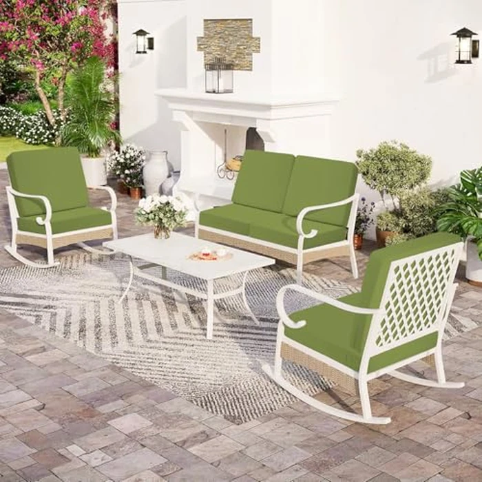 Iheqard Outdoor Deep Seat Cushion Set, 24 x 24 Inch Waterproof and Fade Resistant Patio Furniture Cushion Backrest with Ties for Patio Garden Yard and Balcony (Green, 24x24Inch) by Iheqard - Image 7