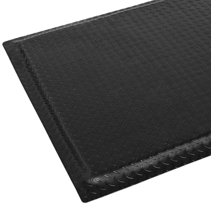 GOOFCXO 2ft x 5ft Anti Fatigue Mat, 15/16" Thick Industrial Grade Anti-Fatigue Floor Mat, Ergonomic Standing Floor Mat, Heavy Duty Diamond Plate Mat for Kitchen Office Gym, Black by GOOFCXO - Used - Like New condition - CA$77.51