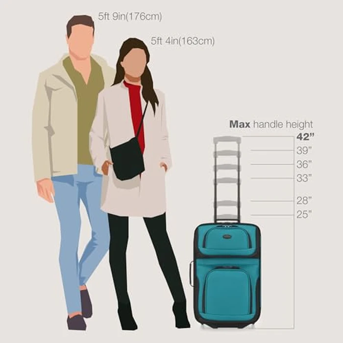 U.S. Traveler Rio Rugged Fabric Expandable Carry-on Luggage Set, Rio Rugged Fabric Expandable Carry-on Luggage Set, Teal, 2 Wheel by U.S. Traveler - Image 7