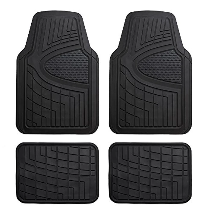 FH Group Automotive Floor Mats - Heavy-Duty Rubber Floor Mats for Cars, Universal Fit Full Set, Climaproof & Trimmable Floor Mats for Most Sedan, SUV, Truck, Black by FH Group - Image 1