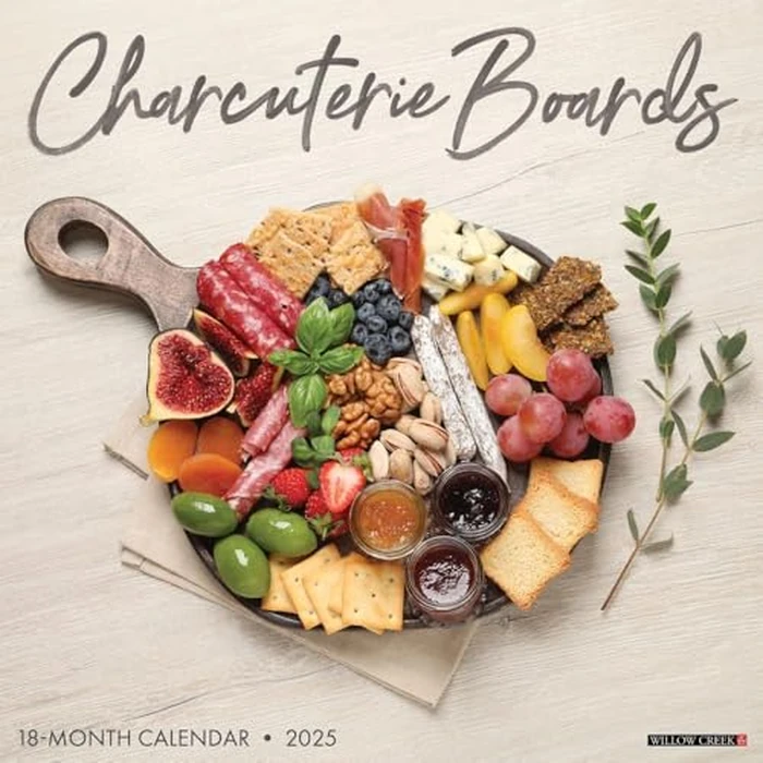 Charcuterie Boards 2025 12" x 12" Wall Calendar by WILLOW CREEK - Used - Like New condition