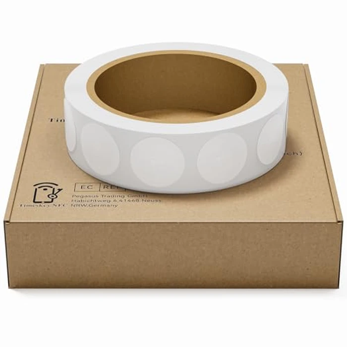 1000pack-TimesKey NFC Tags ntag215 NFC Sticker Round Label (1 inch Diameter) 504 Bytes of Memory by Timeskey NFC - Used - Good condition - CA$226.96