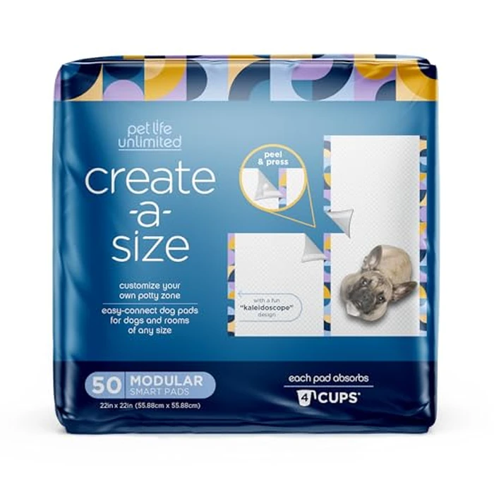 Pet Life Unlimited Create-a-Size Puppy Pads for Dogs, 50 Count, 22" x 22" Dog & Puppy Potty Training Pee Pads, Fragrance-Free, Customizable Layout, Leak-Proof, Super Absorbent, Quick-Dry, Made in USA by Pet Life Unlimited - Used - Like New condition - US$17.09