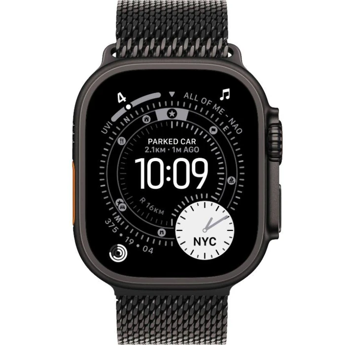 Apple Watch Ultra 3 - 64GB - 49mm - Black Titanium Case with Black Titanium Titanium Milanese Loop - One Size by Apple - Refurbished - Excellent condition - US$695.94