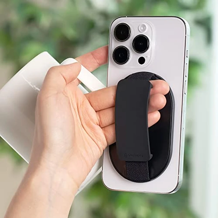 Sinjimoru for MagSafe Grip, Magnetic Phone Grip for MagSafe Stand, Strong Magnetic Phone Holder for iPhone 17 16 15 14 13. M-SGrip Black by Sinjimoru - Image 2