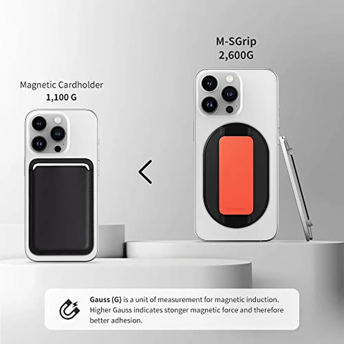 Sinjimoru for MagSafe Grip, Magnetic Phone Grip for MagSafe Stand, Strong Magnetic Phone Holder for iPhone 17 16 15 14 13. M-SGrip Black by Sinjimoru - Image 3
