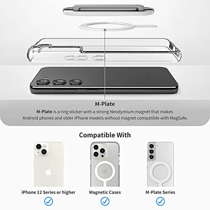 Sinjimoru for MagSafe Grip, Magnetic Phone Grip for MagSafe Stand, Strong Magnetic Phone Holder for iPhone 17 16 15 14 13. M-SGrip Black by Sinjimoru - Image 7