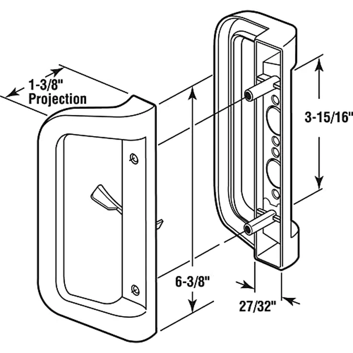Prime-Line Products C 1177 Sliding Door Handle Set, White by Prime-Line - Image 2
