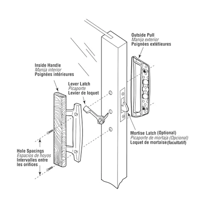 Prime-Line Products C 1177 Sliding Door Handle Set, White by Prime-Line - Image 3