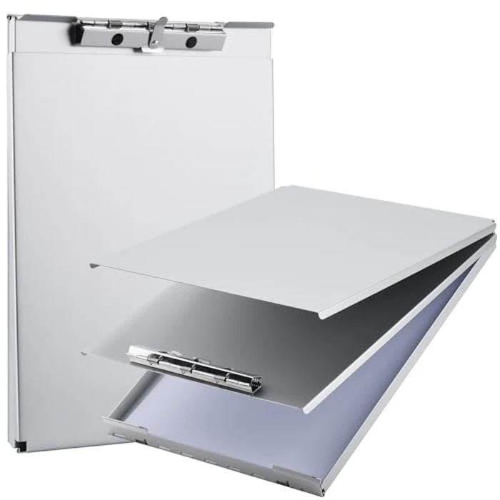ZCZN Recycled Aluminum Storage Clipboard, Clipboard Box Set of 2, Form Holder, Suitable for School, Office, Jobsite or Medical Staff, Silver by ZCZN - Image 1