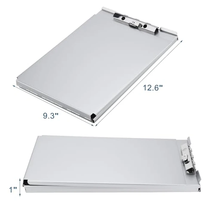 ZCZN Recycled Aluminum Storage Clipboard, Clipboard Box Set of 2, Form Holder, Suitable for School, Office, Jobsite or Medical Staff, Silver by ZCZN - Image 2