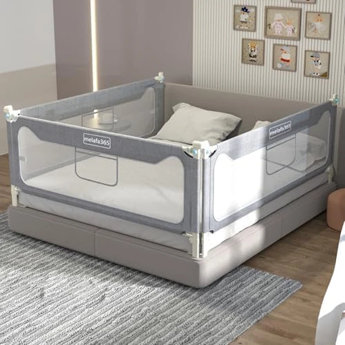 3 Pack Bed Rails for Toddlers, Upgrade Baby Bed Rail Guard Height Adjustable Specially Designed for Queen Size Bed (2 Sides 78.7" + 1 Side 60") by zefinot - Used - Acceptable condition - CA$114.54
