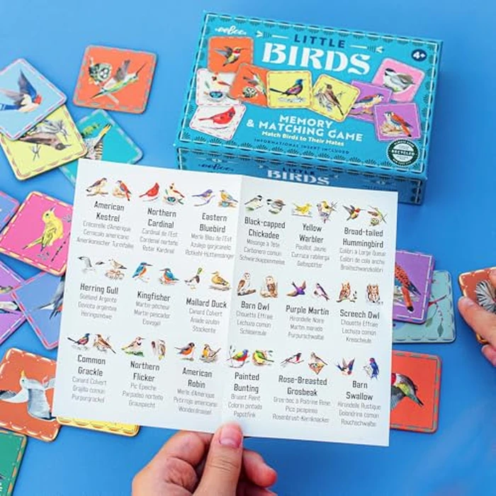 eeBoo: Memory & Matching Game- Little Birds- 18 Illustrated Matching Pairs, Concentration Tile Game, Informational Insert, Kids Ages 4+, 1-4 Players by eeBoo - Image 3