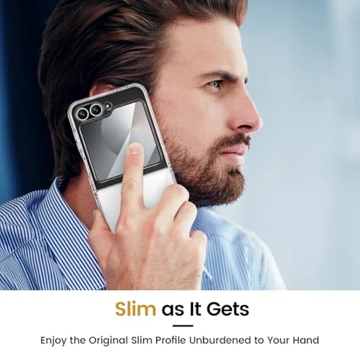 VEGO for Samsung Galaxy Z Flip 6 Case with Screen Protector, TPU Crystal Anti-Yellow & Ultra Slim & Wear-Resistant, Spray Paint Bumper Phone Cover for Flip 6 - Full Clear by VEGO - Image 8