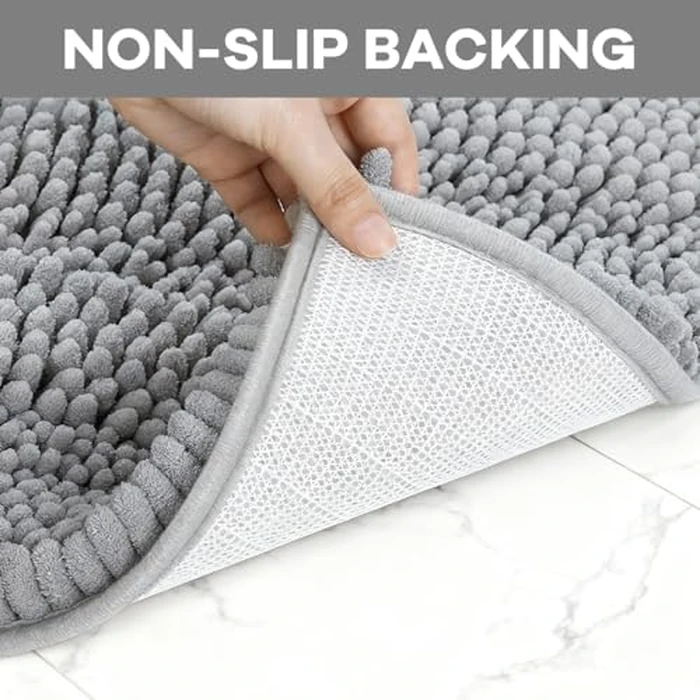 Bathroom Rugs Sets 4 Piece with Toilet Lid Cover, Non Slip Bathroom Mats Extra Soft Chenille Bath Rugs Absorbent Shaggy Rugs Perfect Plush Mats U-Shaped Toilet Rug and Toilet Cover Kitchen,Home Decor by RUN HELIX - Image 2