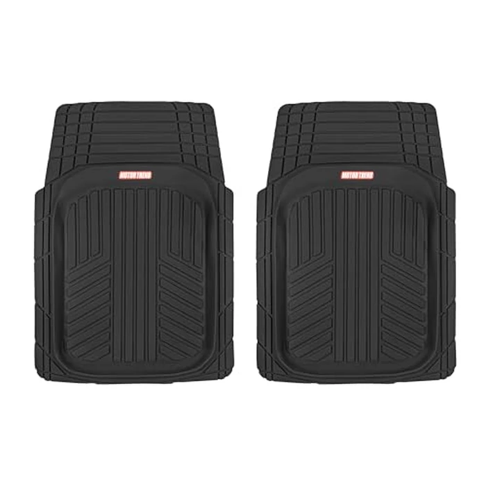 Motor Trend FlexTough Plus-2 Piece Front Car Floor Mats- Black Contour Liners-Deep Dish Heavy Duty Rubber Floor Mats for Car SUV Truck & Van-All Weather Protection, Universal Trim to Fit by Motor Trend - Used - Very Good condition - CA$46.68