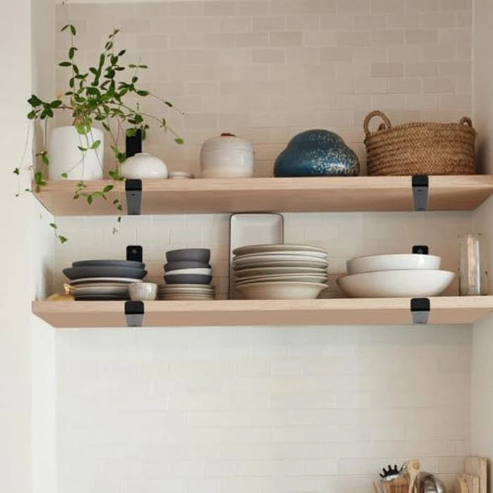 12 Pack - 11.25" L x 6" H x 1.5" W J Lip Shelf Brackets Rustic Farmhouse Iron Wall Floating Shelf Bracket Metal Shelf Bracket Industrial Shelf Supports with Screws Black by MHMYDZ - Image 3