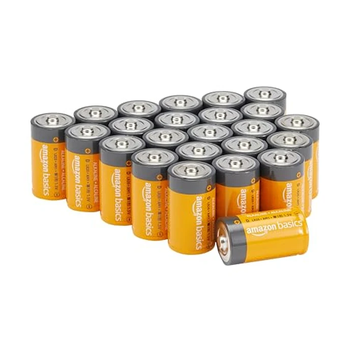 Amazon Basics 24-Pack D Cell Alkaline All-Purpose Batteries, 1.5 Volt, 5-Year Shelf Life, Long-Lasting Power, Leakproof Design by Amazon Basics - Used - Very Good condition