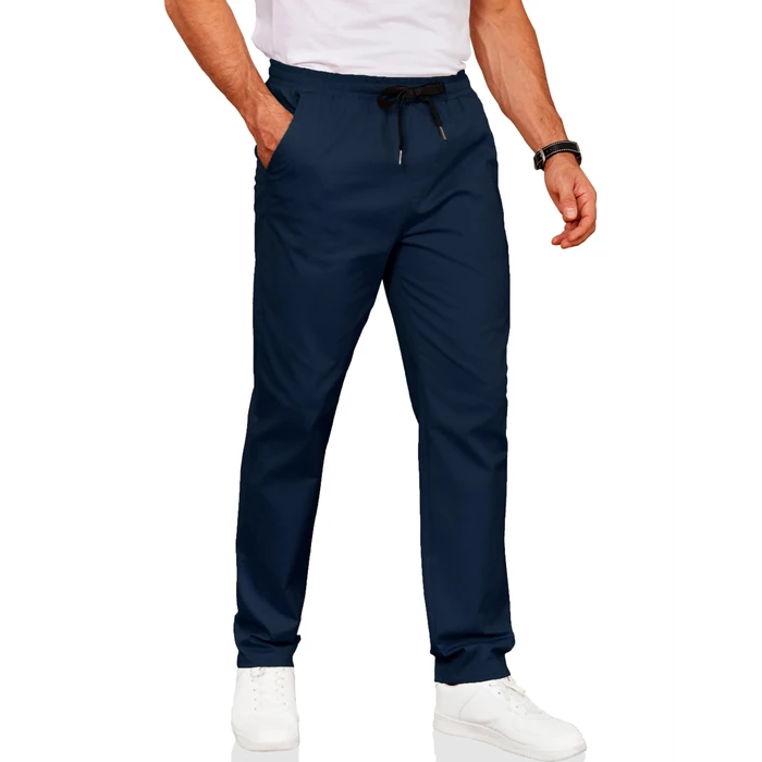 COOFANDY Mens's Stretchy Twill Pants Lightweight Cotton Relaxed Fit Dress Long Pants Straight Leg Casual Chinos 36x29 Navy Dark Blue by COOFANDY - Used - Like New condition - US$28.49