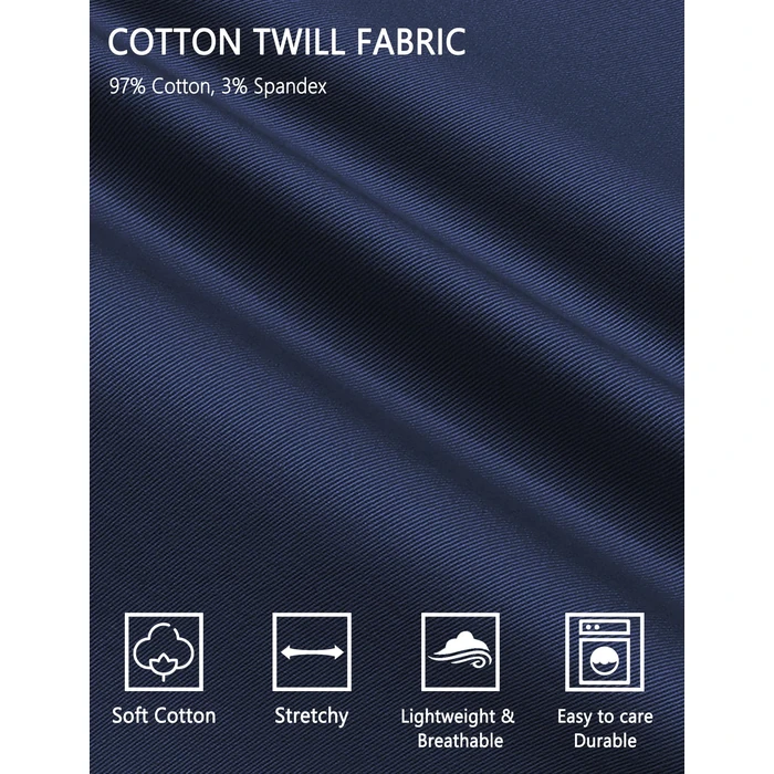 COOFANDY Mens's Stretchy Twill Pants Lightweight Cotton Relaxed Fit Dress Long Pants Straight Leg Casual Chinos 36x29 Navy Dark Blue by COOFANDY - Image 5