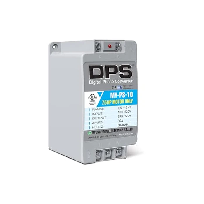 DPS 10HP MY-PS-10 Used for 7.5HP(5.5kW) 23A Motor, Single to 3 Phase Converter, 1 DPS Must Be Used for 1 Motor Only, Input/Output 200-240V, UL Listed by DPS - Used - Like New condition - US$200.41