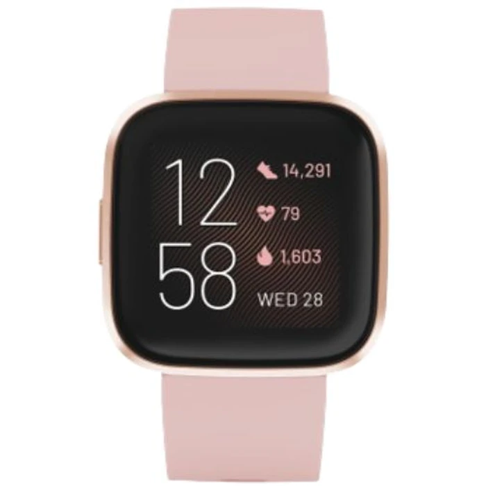 Fitbit Versa 2 Health and Fitness Smartwatch - 40mm - Copper Rose Aluminum Case with Petal Silicone Classic Wrist Band by Fitbit - Refurbished - Excellent condition
