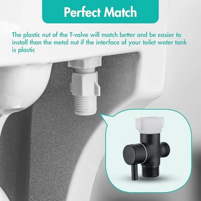 Handheld Bidet Sprayer for Toilet, Stainless Steel Metal Made Baby Cloth Diaper Spraying Kit, Bathroom Toilet Bidet Attachment Set for Bathing Pets and Feminine Hygiene (1, Matte Black) by BARROCK - Image 5