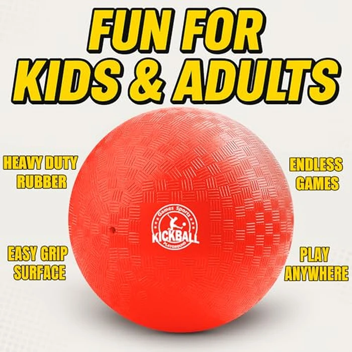 COAMZPARTY 10 Inch Kickball Playground Balls 6 Pack, Dodgeballs for Kids&Adults, Four Square for School, Outdoor&Indoor Games with Hand Pump and Storage Bag (10 Inch Kickball (6 Piece)) by COAMZPARTY - Image 3