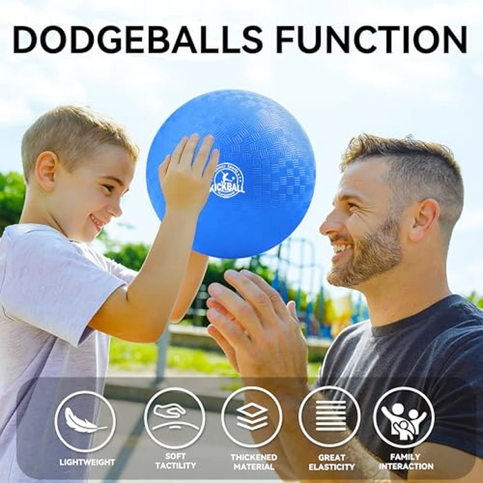 COAMZPARTY 10 Inch Kickball Playground Balls 6 Pack, Dodgeballs for Kids&Adults, Four Square for School, Outdoor&Indoor Games with Hand Pump and Storage Bag (10 Inch Kickball (6 Piece)) by COAMZPARTY - Image 4