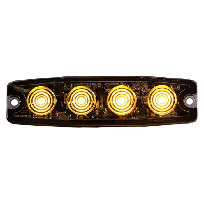 Buyers Products 8892240 4.5 Inch Ultra Thin LED Strobe Light, Amber, 4 LEDs, Synchronous and Alternating Flash Patterns, Emergency Light for Vehicles, Truck and Trailer Lights and Accessories by Buyers Products - Image 1
