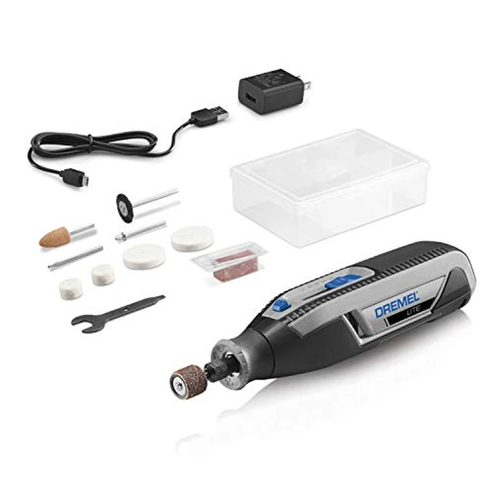 Dremel Lite 7760 N/10 4V Li-Ion Cordless Rotary Tool, Variable Speed Multi-Purpose Kit, USB Charging, Easy Accessory Changes - Perfect For Light-Duty DIY & Crafting, Sanding, Engraving and Polishing by Dremel - Used - Very Good condition