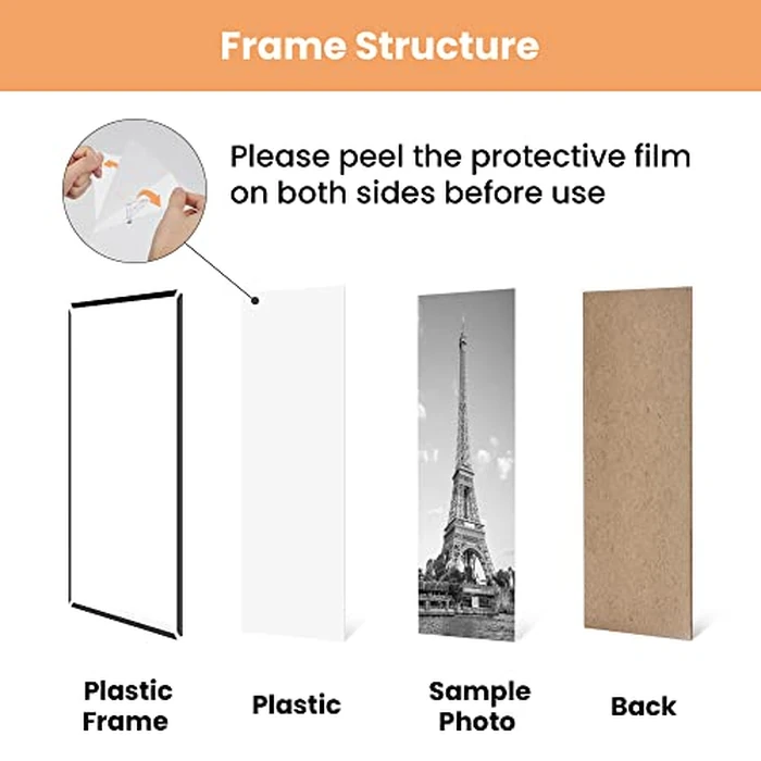 upsimples 24x36 Poster Frame Black 3 Pack, Scratch-Proof Picture Frames 24 x 36 for Photo Gallery - Slide-In Strips, Horizontal or Vertical Wall Mounting by upsimples - Image 6