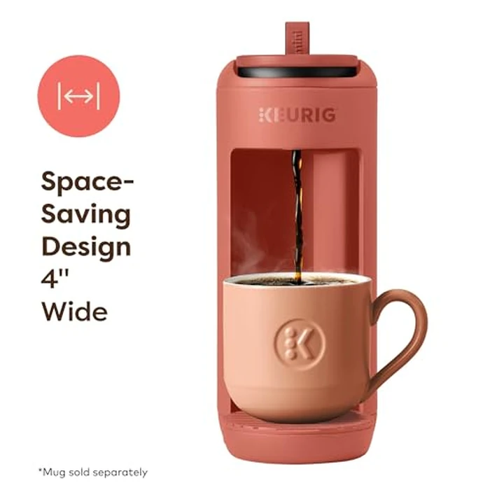 Keurig K-Mini Mate Single Serve K-Cup Pod Coffee Maker, Brews Up to 12 oz Cup, Compact Portable Coffee Machine for Small Spaces, Great for Dorms & Offices, Red Rocks by Keurig - Image 2