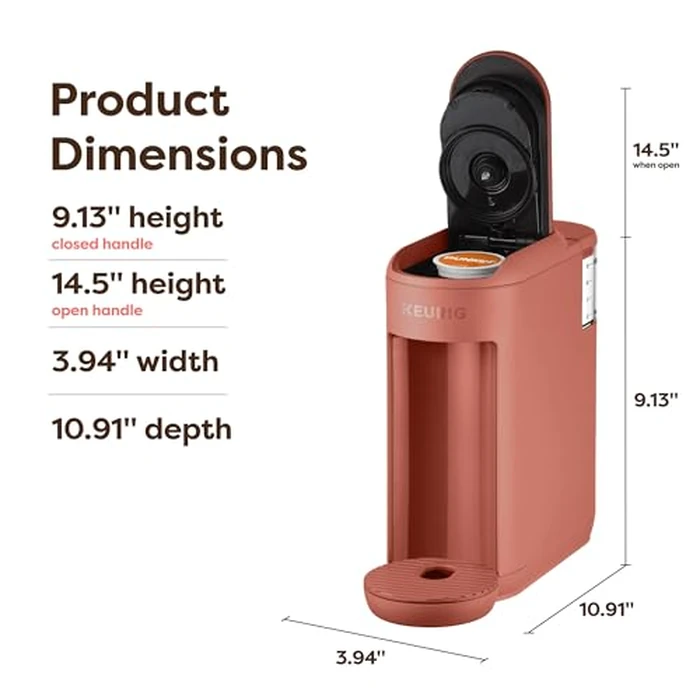 Keurig K-Mini Mate Single Serve K-Cup Pod Coffee Maker, Brews Up to 12 oz Cup, Compact Portable Coffee Machine for Small Spaces, Great for Dorms & Offices, Red Rocks by Keurig - Image 7