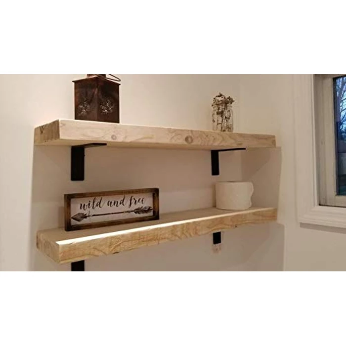 Heavy-Duty Shelf Brackets - Premium Construction Grade 1/4" (6mm) Thick Steel - Matte Black Iron Finish for Modern Farmhouse Rustic Open Shelving w/ Hardware, 4-Pack (L Bracket 8" x 6") by Claimed Corner - Image 4