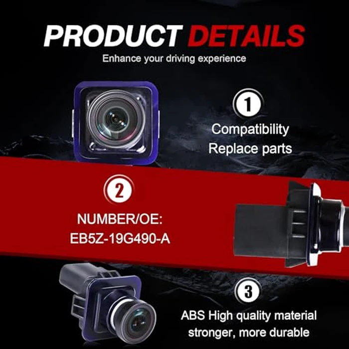 GZGN Rear View Backup Reverse Camera Compatible with Ford F150 2010-2014, Ford Mustang 2015-2020 & Lincoln MKC 2015-2019, Park Assist Backup Camera EL3T-19G490-AA, EL3Z-19G490-D, BL3Z-19G490-B by GZGN - Image 2