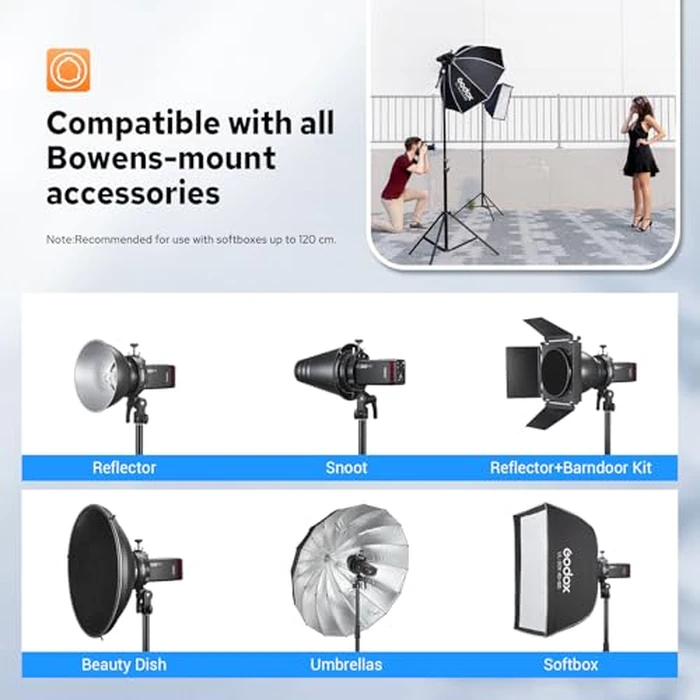 Godox S3 Speedlite Bracket, S-Type Bracket Updated Version Bowens Mount Holder for Godox V1 V1Pro V100 AD300Pro AD200ProII AD200Pro AD200 AD100 V860II V860III TT350, Support +/-90 degrees Angle Adjustment by GODOX - Image 5