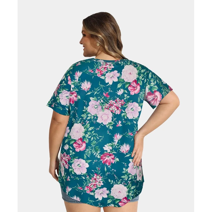 RITERA Plus Size Tops for Cuvry Women Short Sleeve Flower Shirts Pullover Basic V Neck Summer Casual Tunic Spring Tunic 2XL 16W 18W by RITERA - Image 10
