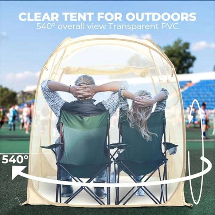 All Weather Proof Pod Sports Tent,Outdoor Weather Tent Sports Pod Pop Up Shelter with Sealed Floor,Pop Up Screen House with Carry Bag,Screen Room for Sport Event,Camping,Fishing-63"x63"x62"Clear by Weather Proof Pod - Image 2