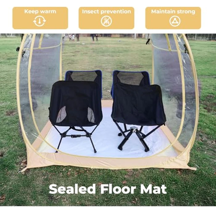 All Weather Proof Pod Sports Tent,Outdoor Weather Tent Sports Pod Pop Up Shelter with Sealed Floor,Pop Up Screen House with Carry Bag,Screen Room for Sport Event,Camping,Fishing-63"x63"x62"Clear by Weather Proof Pod - Image 5