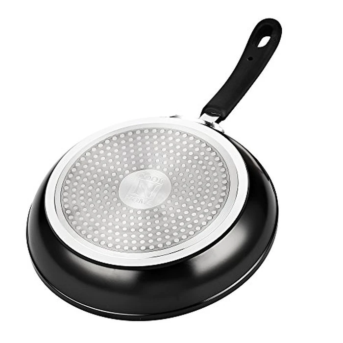 Cook N Home 8"/10"/12" 3 Pieces Frying Saute Pan Set with Non-stick Coating and Induction Compatible bottom, Black by Cook N Home - Image 3
