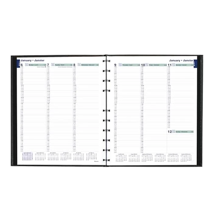 Blueline(R) 2025 MiracleBind(TM) CoilPro(TM) Weekly Planner, Appointment Book, 12 Months, January to December, Twin-Wire Binding, 11" x 9.0625", Black, Bilingual (CF5950C.81B-25) by BLUELINE - Image 3
