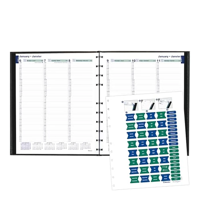 Blueline(R) 2025 MiracleBind(TM) CoilPro(TM) Weekly Planner, Appointment Book, 12 Months, January to December, Twin-Wire Binding, 11" x 9.0625", Black, Bilingual (CF5950C.81B-25) by BLUELINE - Image 4