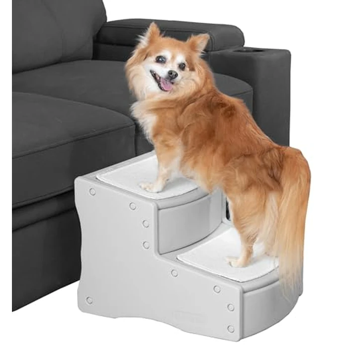 Pet Gear Easy Step II Pet Stairs, 2 Step for Cats/Dogs up to 150 Pounds, Portable, Removable Washable Carpet Tread, No Tools Required,Fog by PET GEAR INC - Used - Like New condition - US$59.54