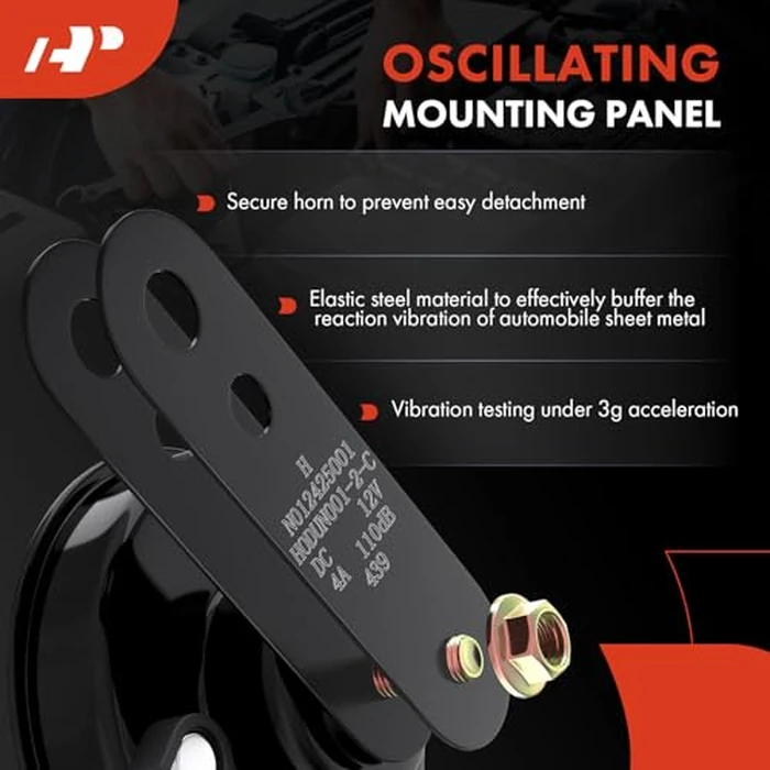 A-Premium - Disc Horn 2PCS High & Low Universal Electric Horns, 12V 110 dB, Compatible with Most Passenger Car, Commercial/Off-Road Vehicle, Motorcycles, ATVs, Scooter, Dirt/Pocket Bikes & More, 76 mm by A-Premium - Image 7