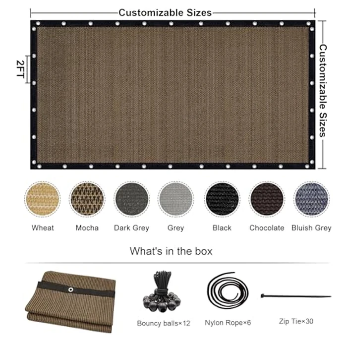 KANAGAWA 90% Sun Shade Cloth 10'X 16' Outdoor Pergola Shade Cover Canopy with Grommets UV Block Privacy Screen for Patio, Backyards, Outdoor, Carport, Garden, Mocha by KANAGAWA - Image 3