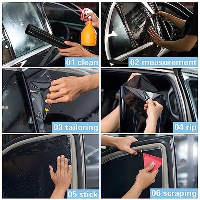 TOYOCO Window Tint Film for Cars, Car Window Tint Window Privacy Film, Car Shade Front Windshield, Heat & UV Block and Scratch Resistant, Blackout Window Film Auto Car Windshield Sun Shade Roll by TOYOCO - Image 5