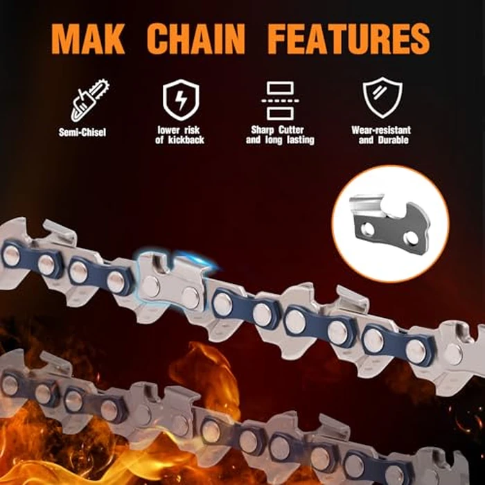 M.A.K 10 inch Chainsaw Chain 56DL Drive Link, 1/4 LP Pitch, 0.043” Gauge, Fit for Craftsman, Echo, Poulan, Ryobi, Worx 10 inch Chainsaw Chains, 3pcs by M.A.K - Image 5